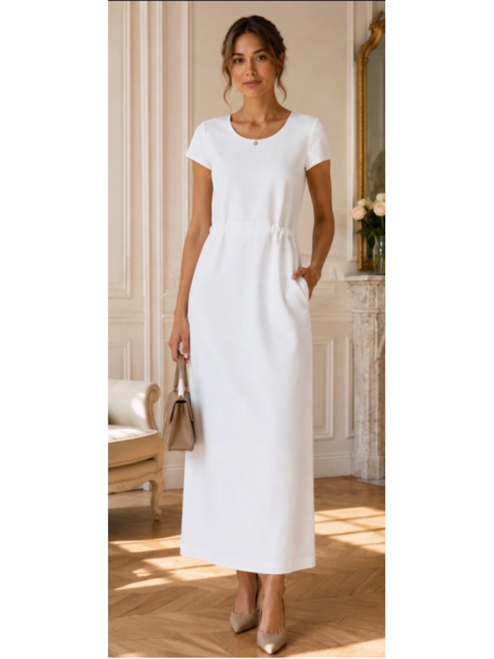 The Row White Maxi Dress Size M New-Read